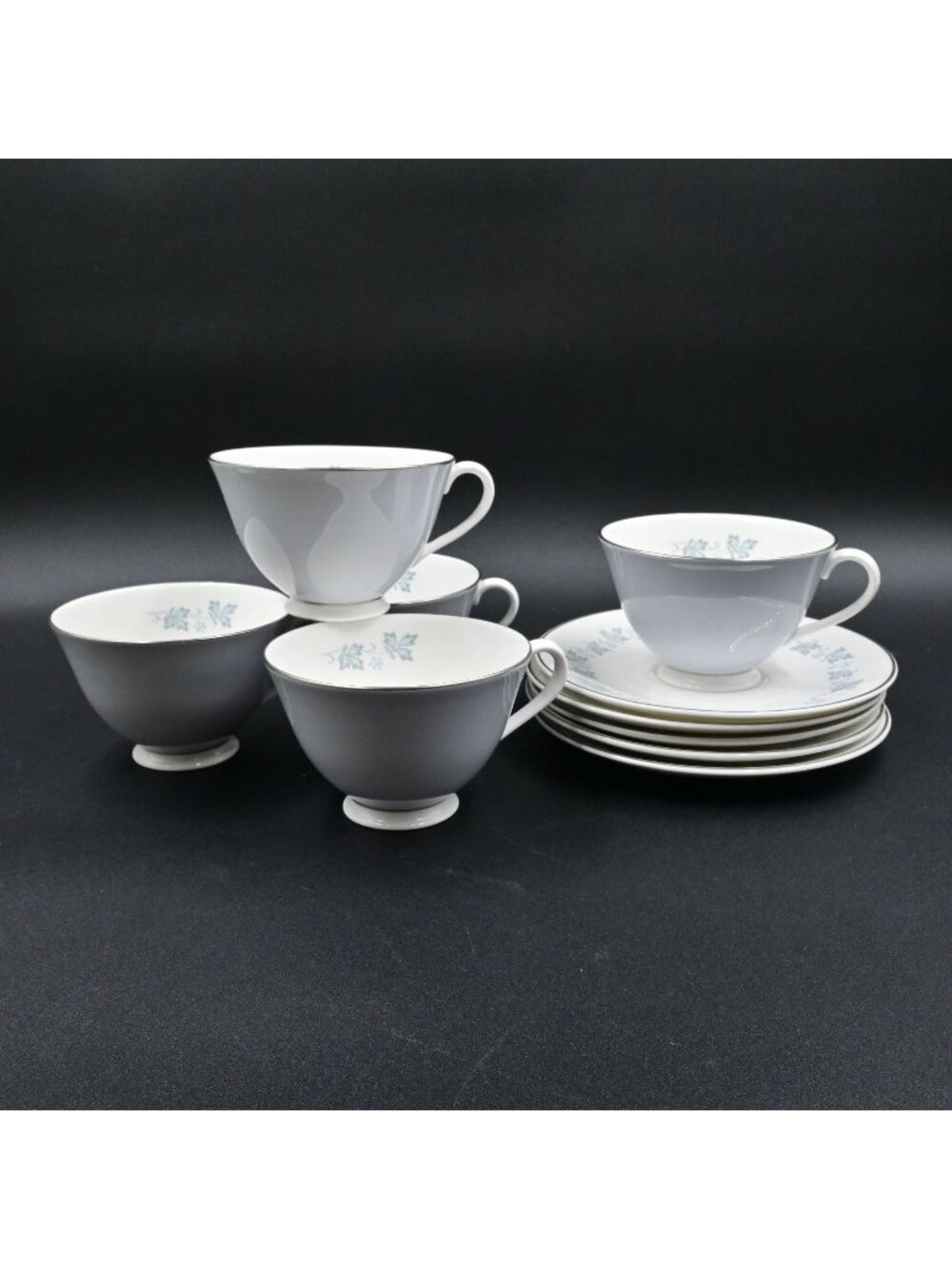Royal Doulton Lyric Teacups & Saucers Set 5 Cups 5 Plates Vintage Fine China
